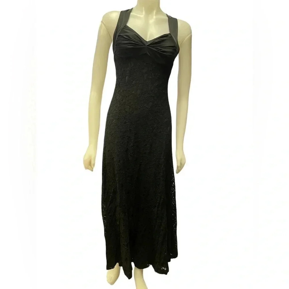 Calvin Klein Black Lace Formal Maxi Dress Size 4